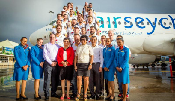 Air Seychelles Mike Ballard Foundation Conquistadors with Government Officials