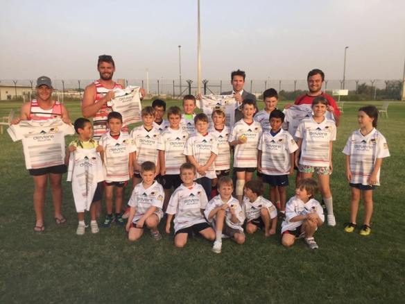 Abu Dhabi Saracens were the first to donate a full set of junior kit. 