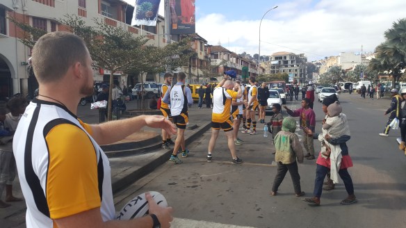 Lineouts on the streets on Antananarivo, Madagascar